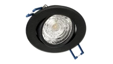 Oprawa ATENA-O-SB okrągła czarna piaskowana regulowana sufitowa wpuszczana aluminiowa