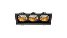 Oprawa Malachit-3KN-SB/SB/RG czarny piaskowany / czarny piaskowany / złoty stop aluminium i cynku