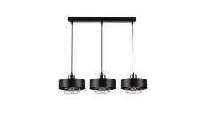 Lampa LOFT IDA-S W2 3xE27 wisząca czarno srebrny