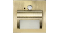 Oprawa Beryl PIR mosiądz zimna 6500K 1,5W 12V DC 9 led smd 3014 kwadrat do puszki fi 60 z czujką ruchu PIR