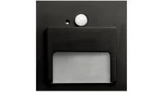 Oprawa Ontario PIR czarna 1,5W ciepła 12V DC 9 led smd 3014 kwadrat do puszki fi 60 z czujką ruchu PIR