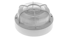 Oprawa SPIDER, E27, 100W, biała-polipropylen, klosz przeźroczysty-szkło, IP44, siatka plastikowa A2730