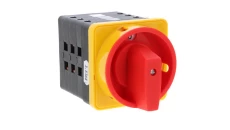 Łącznik krzywkowy 80A przełącznik zmiany kierunku obrotów L-O-P mocowanie do pulpitu czoło zamykane żółto-czerwone SK80-3.8368\P