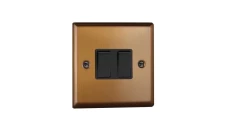 Łącznik uniwersalny schodowy 10A 230V + łącznik krzyżowy 10A 230V klawiszowy 91x91x25mm - kolor miedź M-E1SM+E1KSM