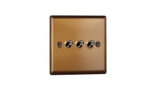 Łącznik uniwersalny schodowy potrójny 10A 230V dźwigniowy 91x91x36mm - kolor miedź M-ET3SM