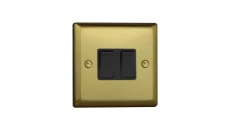 Łącznik uniwersalny schodowy10A 230V + łącznik krzyżowy 10A 230V klawiszowy 91x91x25mm - kolor złoto szlifowane M-E1SZ+E1KSZ