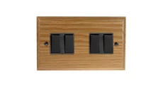Łącznik uniwersalny schodowy poczwórny 10A 230V klawiszowy - kolor jasny dąb W-E4.1LO