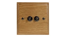 Łącznik uniwersalny schodowy podwójny 10A 230V dźwigniowy - kolor jasny dąb W-ET2SLO