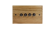 Łącznik uniwersalny schodowy poczwórny 10A 230V dźwigniowy - kolor jasny dąb W-ET4.1LO