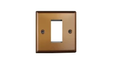 Ramka metalowa pojedyncza SLIM 91x91x9mm - kolor miedź M-F1-SLIM-M