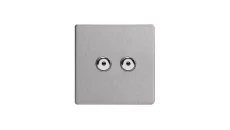 Ściemniacz dotykowy/na pilota IR podwójny, 86x86mm - kolor stal szlifowana MET2XPROI4S-D