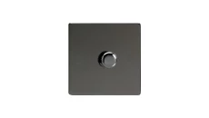 Ściemniacz przyciskowo-obrotowy do LED, z microswitchem - kolor czarne irydium METPRO-100-LT-LED-I-D