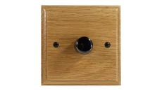 Ściemniacz przyciskowo-obrotowy do LED 120W (leading / trailing edge) 96x96 mm kolor jasny dąb + czarne irydium W-PRO-120-LED-LT