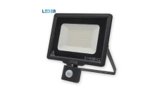 Naświetlacz oprawa led MHC 50W czarnyPIR 3000K ciepła biała 4000lm z czujnikiem ruchu PIR