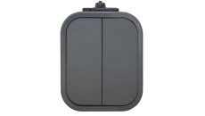 B2 Łącznik podwójny natynkowy 10A 250V świecznikowy IP54 szary 00060278