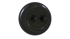 Premiumlux RETROLINE Łącznik podwójny schodowy z ramką czarny