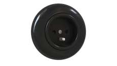 Premiumlux RETROLINE Gniazdo z uziemieniem z ramką czarne