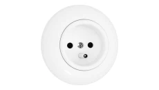 Premiumlux RETROLINE Gniazdo z uziemieniem z ramką białe