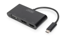 Adapter graficzny HDMI/DP/VGA 4K 60Hz UHD/ FHD na USB 3.1-C z audio czarny DA-70859