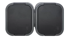 B2 Gniazdo podwójne 2P+Z SCHUKO bryzgoodporne z klapką w kolorze czarnym IP54 szary/czarny 00060278