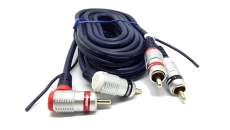 Kabel 2x wtyk RCA (Cinch) kątowe-2x wtyk RCA (Cinch) proste + żyła sterująca digital RKD260 5m