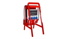 Rozdzielnica budowlana na stojaku zabezpieczenia Siemens pTD-S/FI 32A 16A 4x230V SET gniazda Mennekes Schuko Doktorvolt 6221