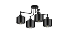 Lampa LOFT ABI P2 czarna 4xE27 plafon