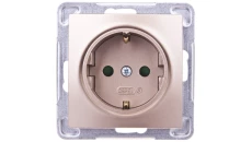 IMPRESJA Gniazdo pojedyncze z/u Schuko z przesłonami złoty metalik GP-1YSP/m/28