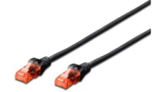 Kabel krosowy (patch cord) RJ45-RJ45 kat.6 U/UTP AWG 26/7 PVC 10m czarny DK-1612-100/BL