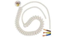 Przewód OMY spiralny H03VVH8-F 3x0,75 0,3m / 1,7m biały