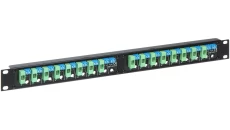 Dystrybutor zasilania (łączówka, rozgałęźnik) 2-we/2x8-wy max.24VDC 8A bezpiecznik 16x1A Rack 19” LZ-16P/R19