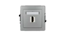 DECO Mechanizm gniazda pojedynczego HDMI 2.0 srebrny metalik 7DHDMI-3
