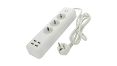Listwa zasilająca przedłużacz zdalnie sterowany WiFi 3x Schuko + 4xUSB 1.7m