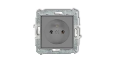 MINI Mechanizm gniazda pojedynczego z uziemieniem 2P+Z (bez przesłon torów prądowych) szary mat 27MGP-1z