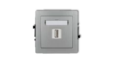 DECO Ładowarka USB pojedyncze 5V 2A srebrny metalik 7DCUSB-3 GN-DE-78-01-07-00-00