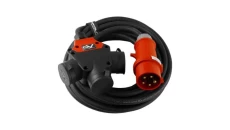 Przedłużacz trójdrożny siłowy 16A/5P na 3x230V Schuko 10m Doktorvolt 9221