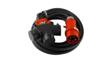 Przedłużacz trójdrożny 5m przejściówka 16A/5P na 3x230V Schuko budowlany kabel przedłużający Doktorvolt 6480