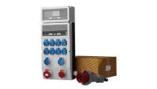 Rozdzielnica budowlana eXT-S/FI 32A 16A kempingowe 2x16A 8x230V + licznik 3 fazowy z kablem SKH Schuko 2353