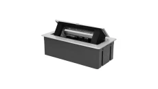 NOEN Kaseta meblowa wpuszczana w blat ze zintegrowaną ramką PCV na gniazda modułowe 3 x 45x45mm lub 6 x 22,5x45mm, ,OR-GM-9010/G