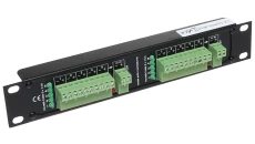 Dystrybutor zasilania (łączówka, rozgałęźnik) 2-we/10wy max.15VDC 10x2.5A Rack 10”