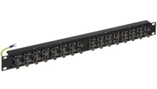 Ogranicznik przepięć 16-kanałowy systemu CCTV AHD, HD-CVI, HD-TVI, CVBS, PAL max. 5kA Rack 19” OPV-16/RACK