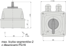 Łącznik krzywkowy 0-I 3P 16A w obudowie IP65 Łuk 16-13 921617