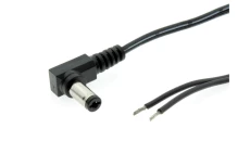 Przewód DC 0,25m z wtykiem kątowym 2,1x5,5 mm AWG20 2x0,5mm2 ESPE