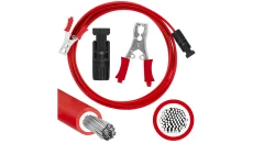 Kabel solarny przyłączeniowy 4mm2 złącze typu Krokodyl 40A / gniazdo typu MC4 czerwony 3m