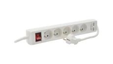 Przedłużacz prądowy 1,5m 5xGN + 2 USB z wył.