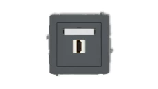 DECO Mechanizm gniazda pojedynczego HDMI 2.0 grafitowy mat 28DHDMI-3