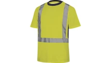 T-SHIRT OSTRZEGAWCZE Z BAWEŁNY I POLIESTRU