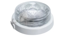 Oprawa RIVA, E27, 100W, biała-polipropylen, 2xdławik, klosz przeźroczysty-szkło, IP44 A2110