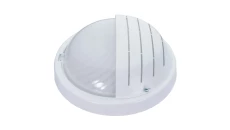 Oprawa GRILL, E27, 60W, biała-polipropylen, klosz matowy-poliwęglan, IP44, osłona, IK10 A2240-MP