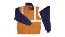 Bluza ocieplana z odpinanymi rękawami z poliestru kl. 2 kolor pomarańczowy fluo rozmiar L CORP FREEWHVORGT